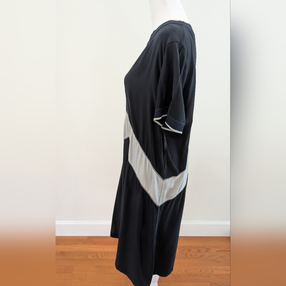Rag & Bone - Hannah Chevron Stripe Silk Black Dress